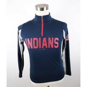 MLB Cleveland Indians Boys Girls 1/4 Zip Shirt Genuine Merchandise Youth M